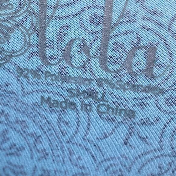 Lola 3/4 Sleeve Ruched Dress Blue Print Size S Casual Spring - Picture 5 of 6